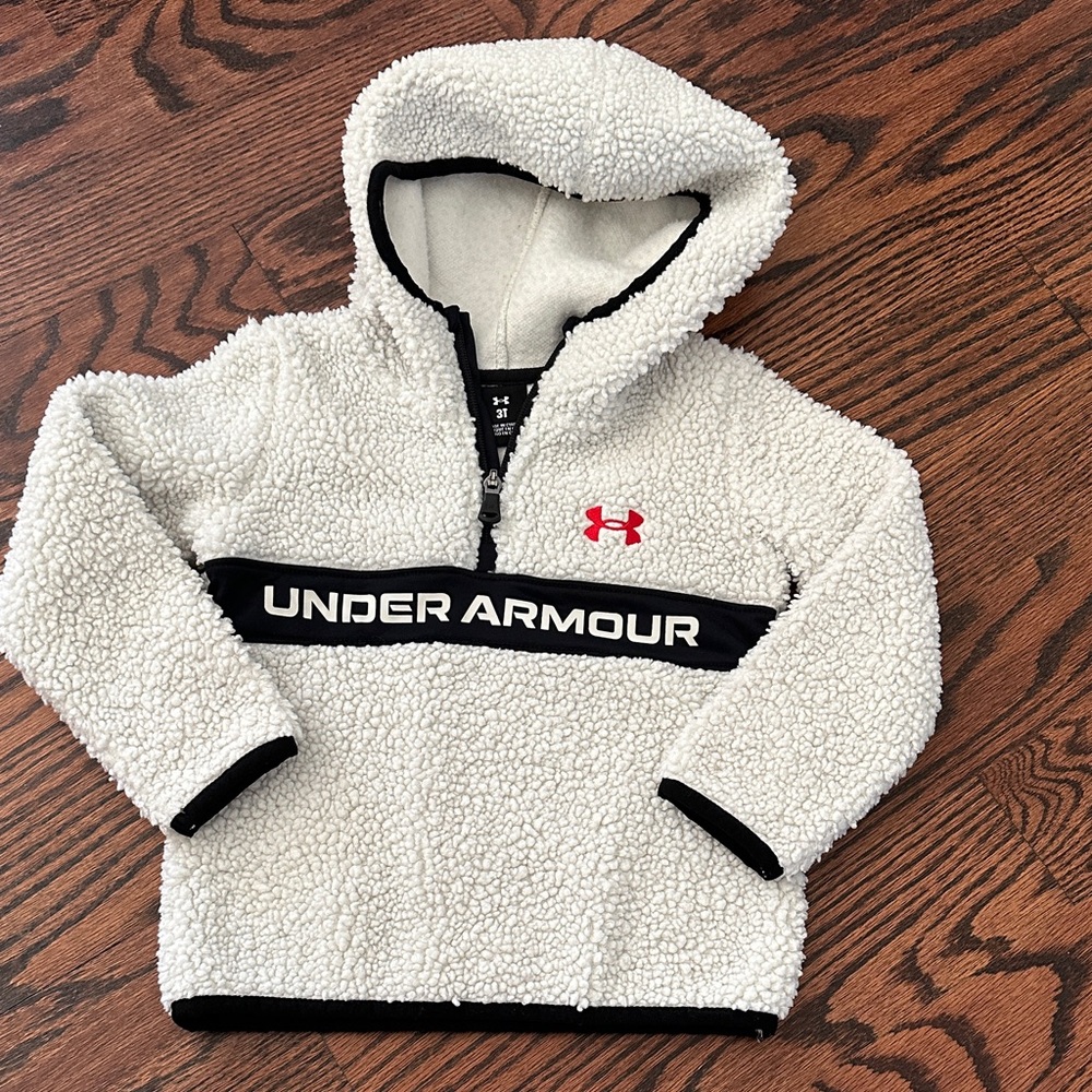Under Armour Kids' White and Black Sherpa Hoodie